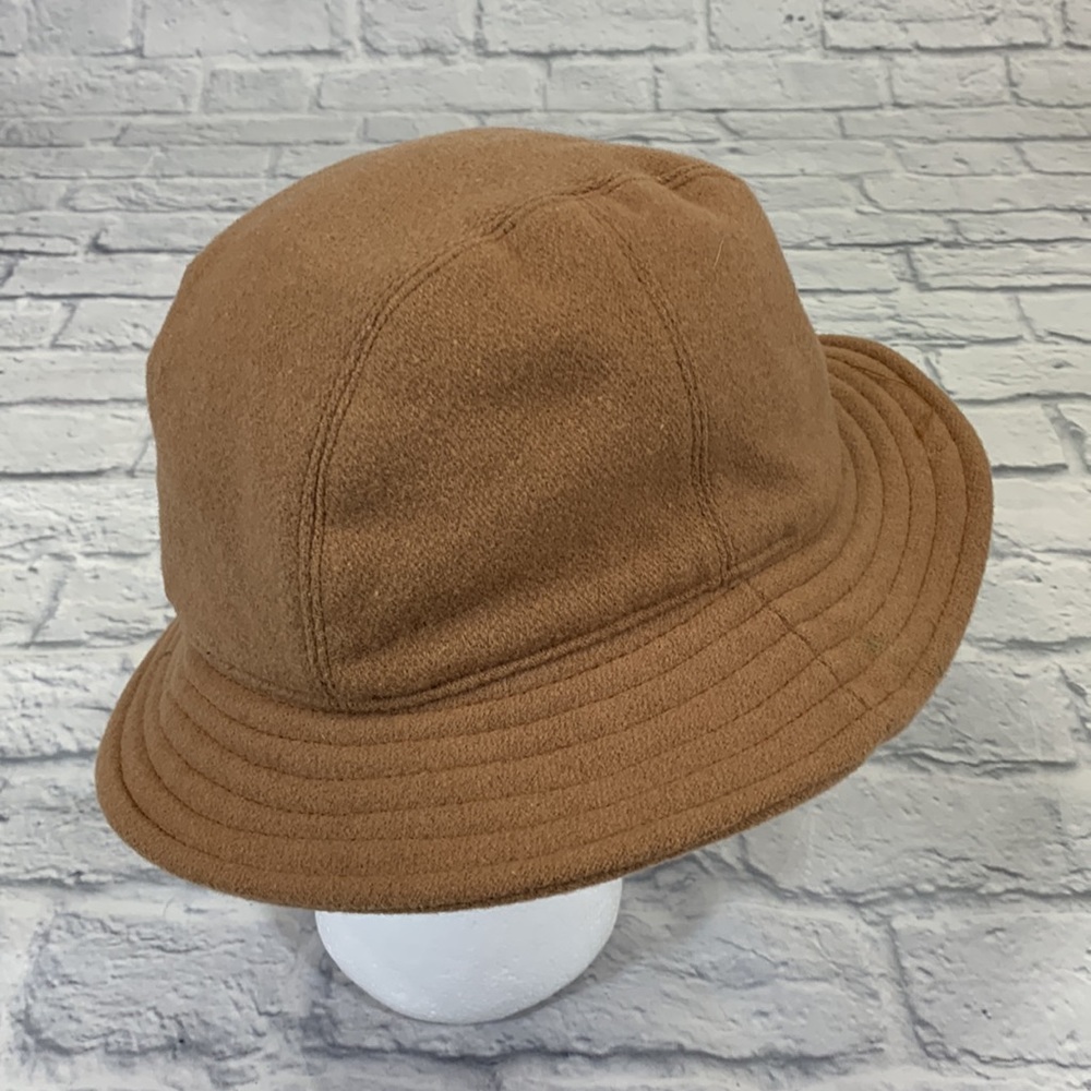 Banana Republic Wool Laine Bucket Hat Brown& tan Made in Italy Lined - Picture 4 of 11
